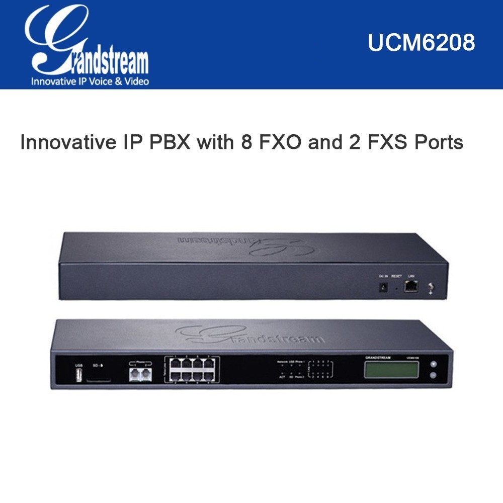 Grandstream UCM6208 Innovative IP PBX with 8 FXO and 2 FXS Ports