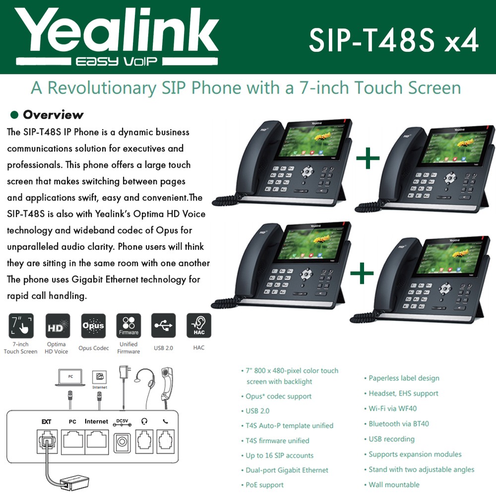 SIP-T48S x4