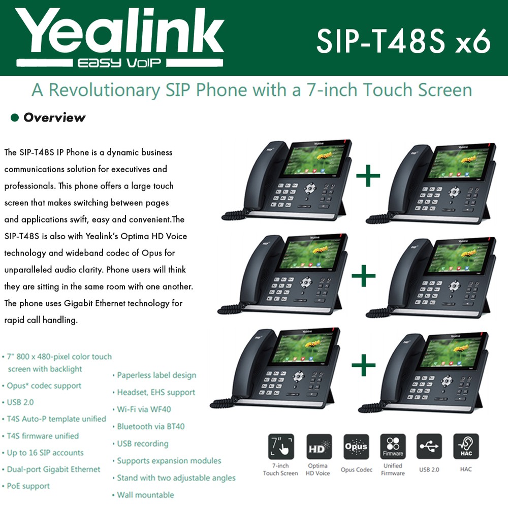 SIP-T48S x6