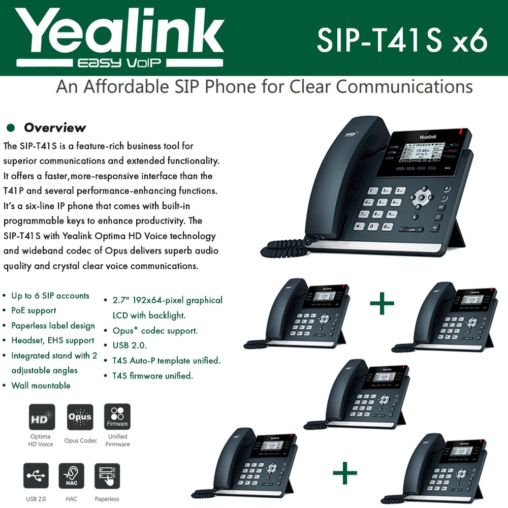 SIP-T41S x6