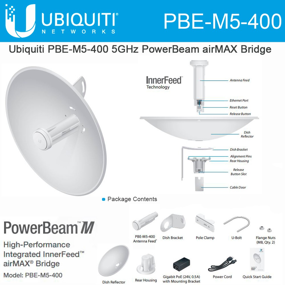 Ubiquiti PowerBeam M5 25dBi 400mm PBE-M5-400 5GHz high-performance ...