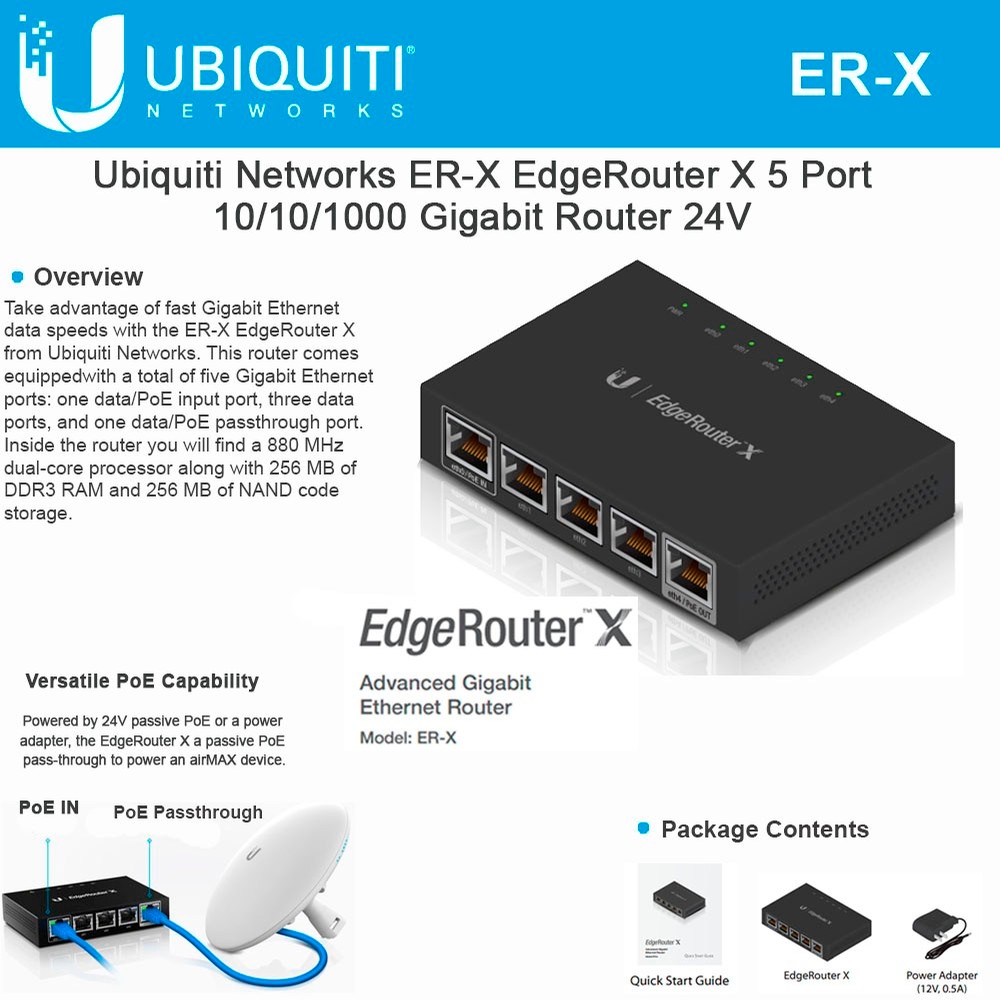 Ubiquiti Networks ERX EdgeRouter X 5Port Gigabit PoE