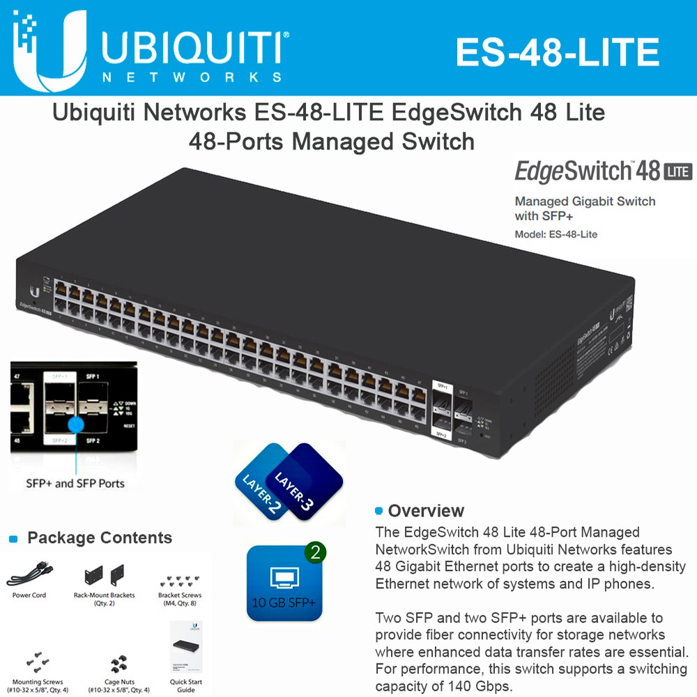 Ubiquiti Networks EdgeSwitch Lite ES-48-LITE 48 Ports Managed
