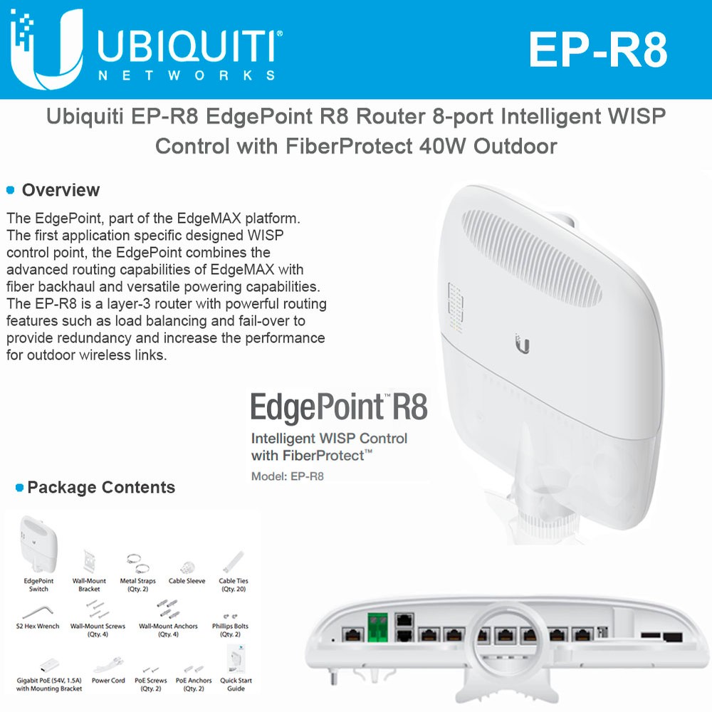 Ubiquiti Networks EdgePoint R8 EP-R8 Router 8-Port Intelligent WISP ...