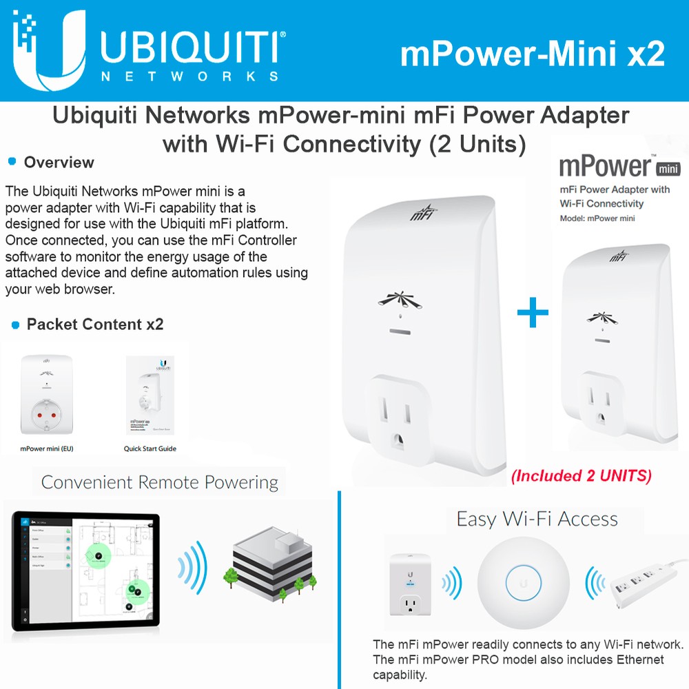 Ubiquiti Mini 1Port mFi Power Outlet Wifi 802.11b/g/n