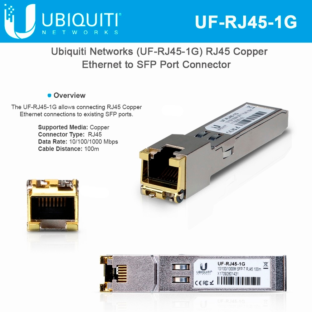 Ubiquiti Networks U Fiber SFP Transceiver Module RJ45 UF-RJ45-1G 