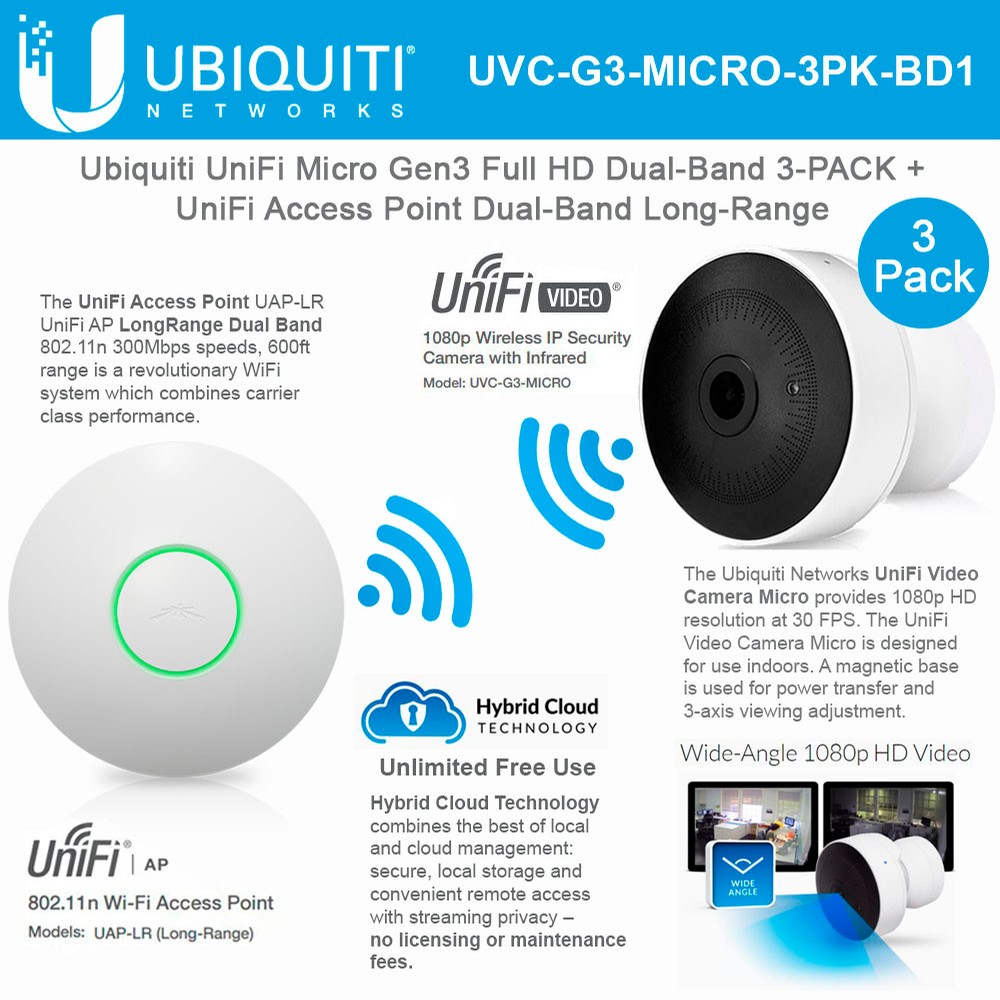 Ubiquiti Networks UniFi UVCG3MICRO 3Pack Camera and UniFi Access