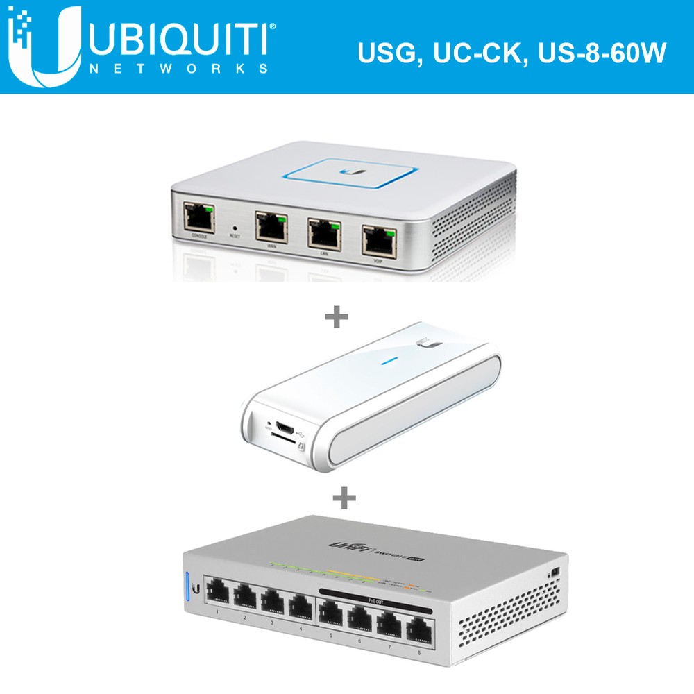 Ubiquiti Networks USG Unifi Security Gateway with UCCK Unifi Cloud Key and US860W UniFi