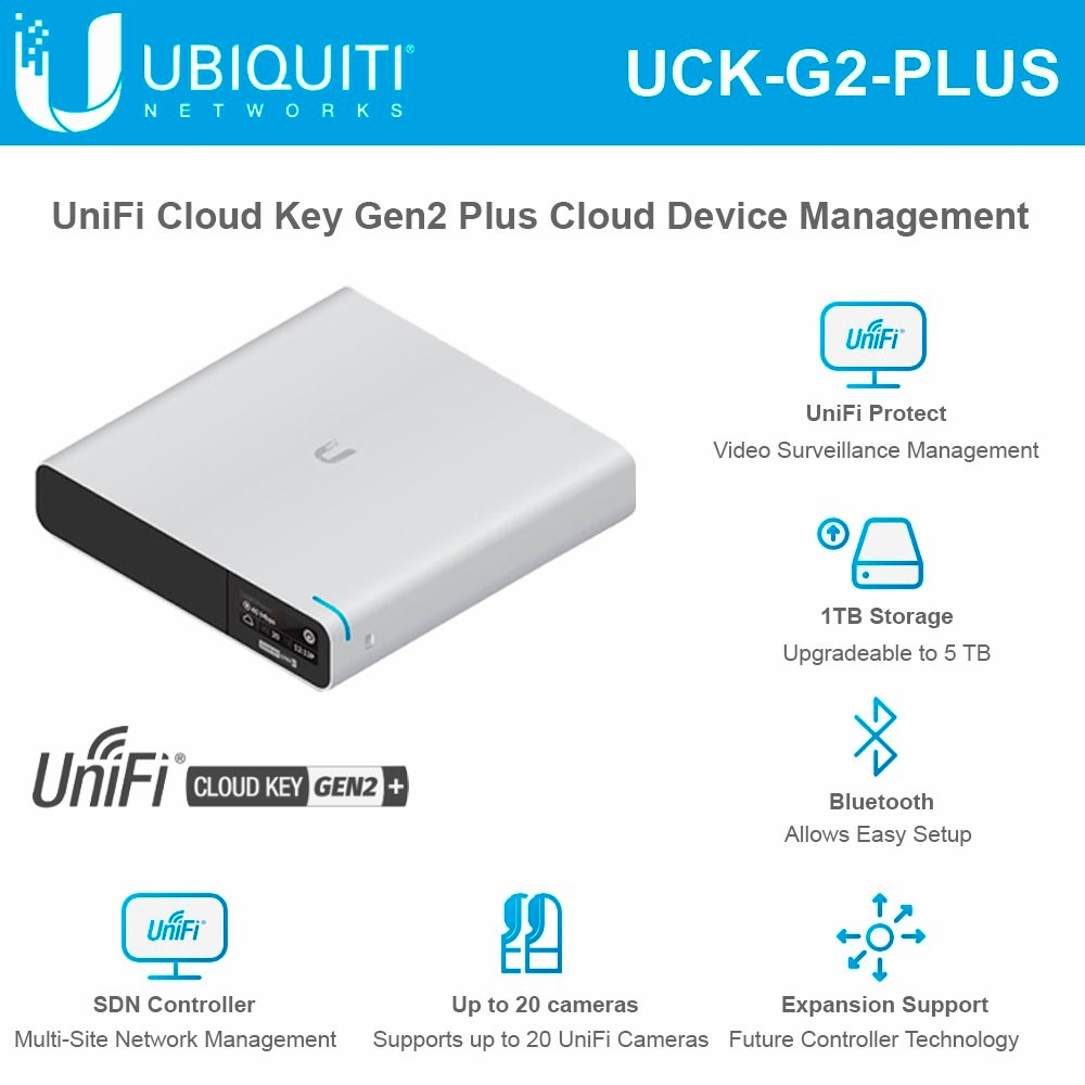 Ubiquiti UCK-G2-PLUS UniFi Cloud Key Gen2 Plus Hybrid Controller