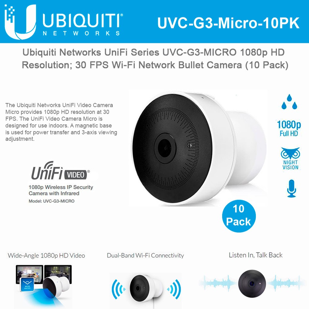 Ubiquiti UniFi G3 Micro Camera UVC-G3-MICRO 1080p HD Resolution 30 FPS ...