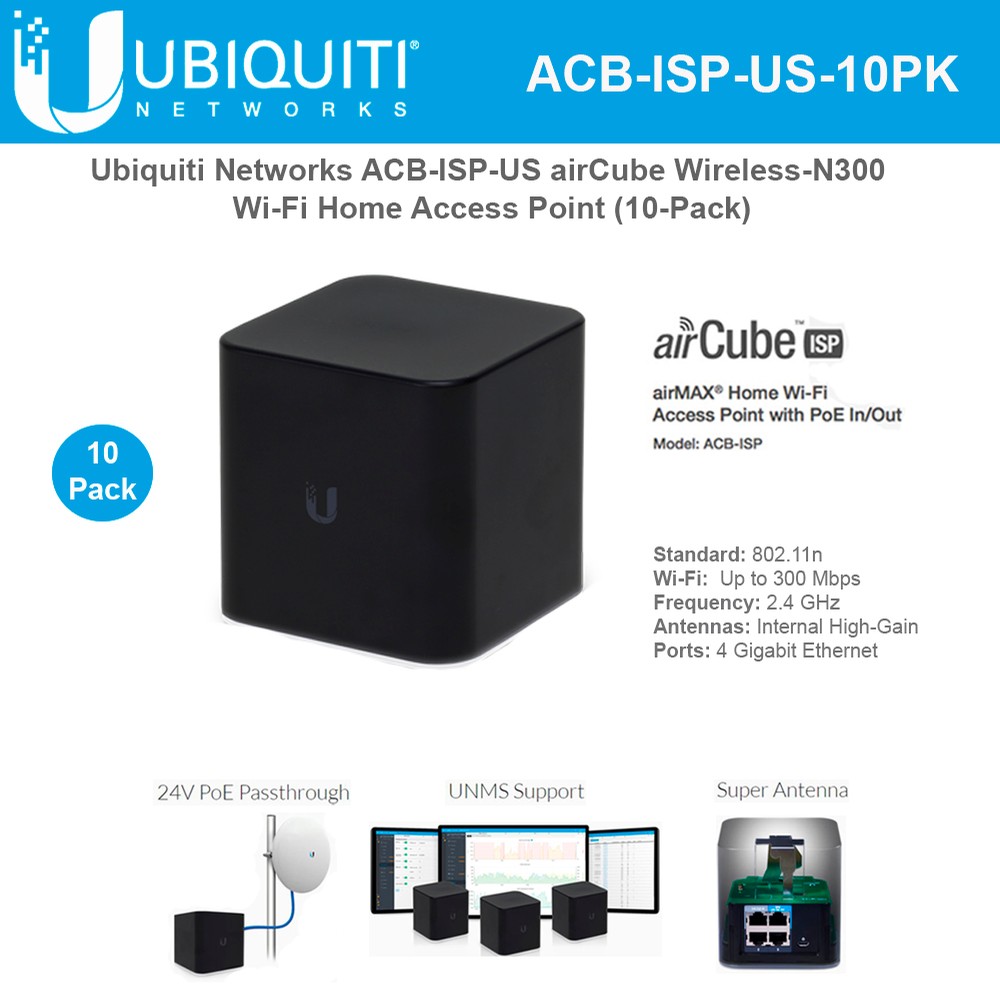 Ubiquiti airCube AC ISP ACB-ISP-US Wireless-N300 Wi-Fi airMAX Home