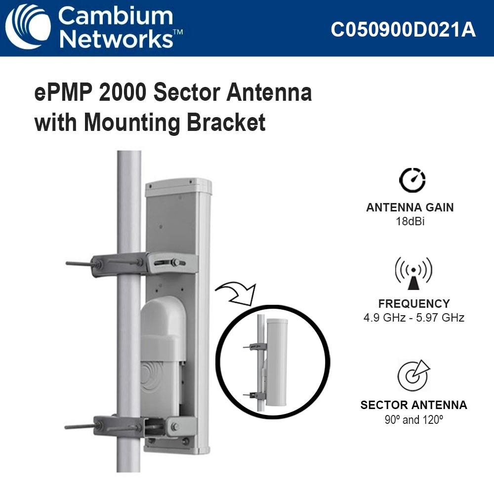 Cambium Networks ePMP 2000 Sector Antenna 5GHz 18dBi for Point to Multipoint with Mounting Bracket