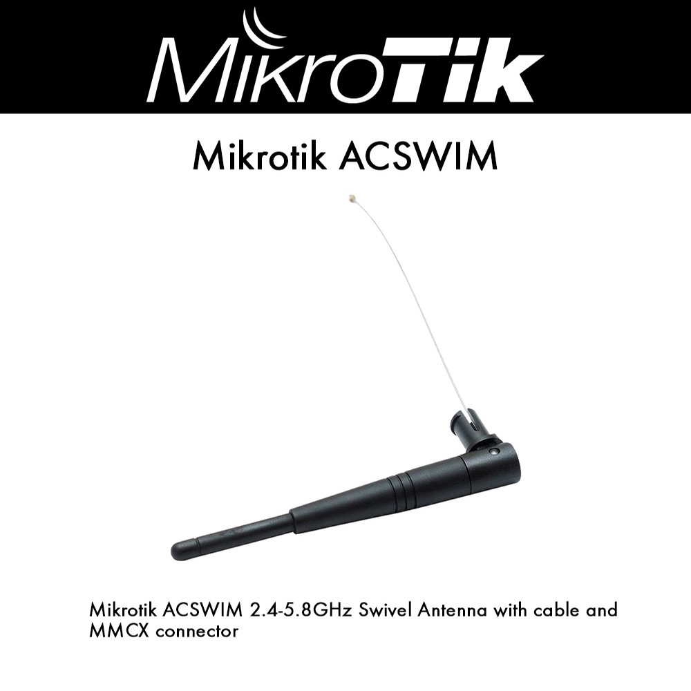 Mikrotik ACSWIM 2.4-5.8GHz Swivel Antenna with cable and MMCX connector