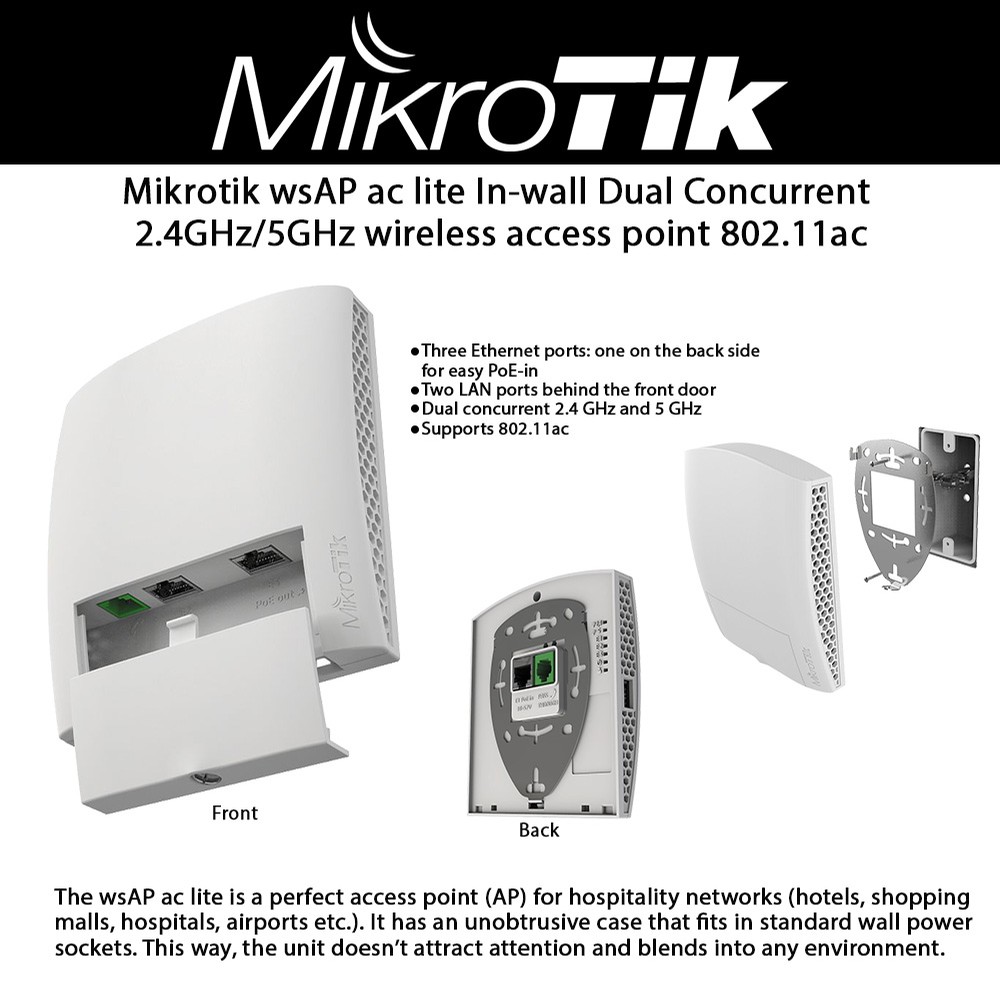 Mikrotik wsAP ac lite RBwsAP-5Hac2nD wireless access point INTL Version