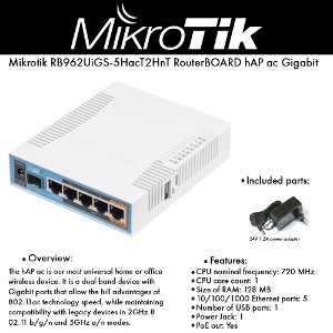 MikroTik RB760iGS hEX S 5 Gigabit Dual-Core 880MHz Ethernet Router w//SFP OSL4