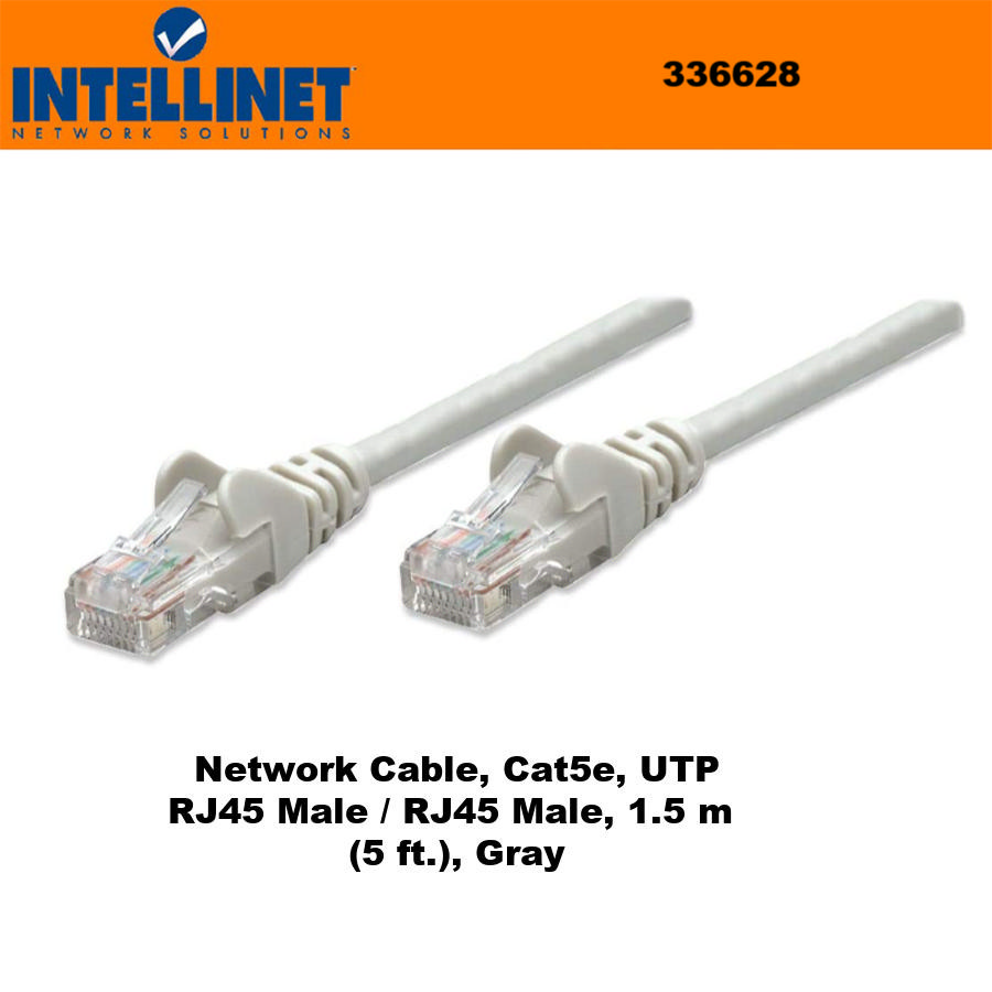 Utp Rj 45 iNTELLINET Network Cable, Cat5e, UTP RJ-45 Male / RJ-45 Male, 1.5 m (5 ...