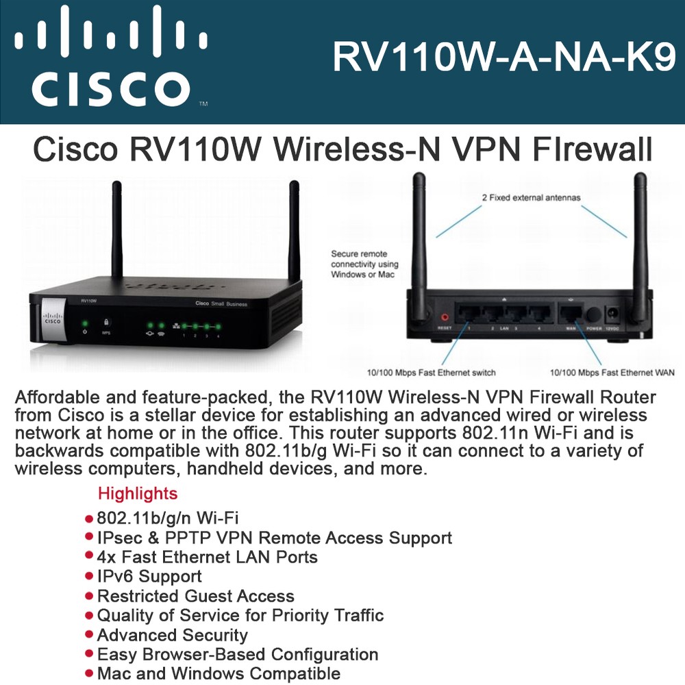 rv110w a na k9 vpn router
