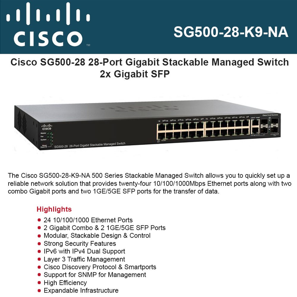 Cisco Small Business 500 Series Stackable Managed Switch SG50028