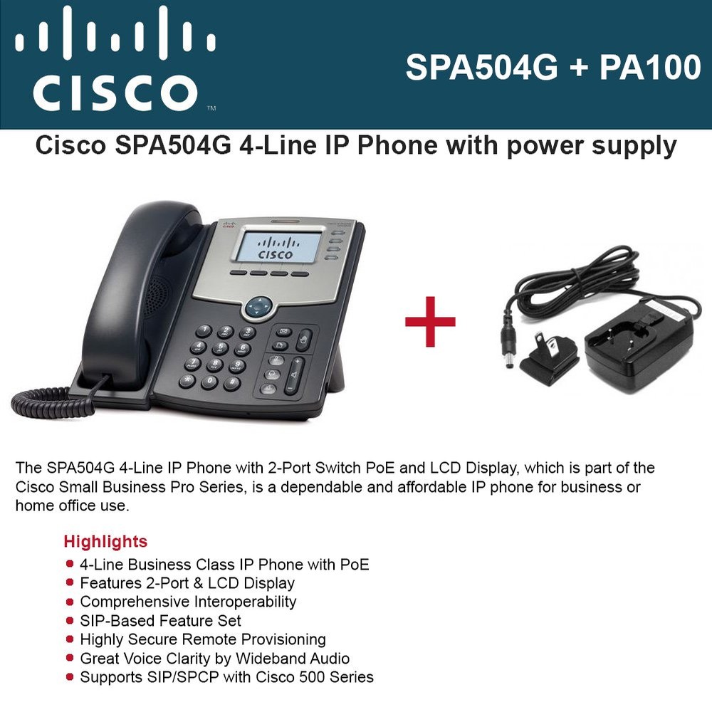 Cisco SPA504G 4Line businessclass IP phone VoIP Phone LCD display 4