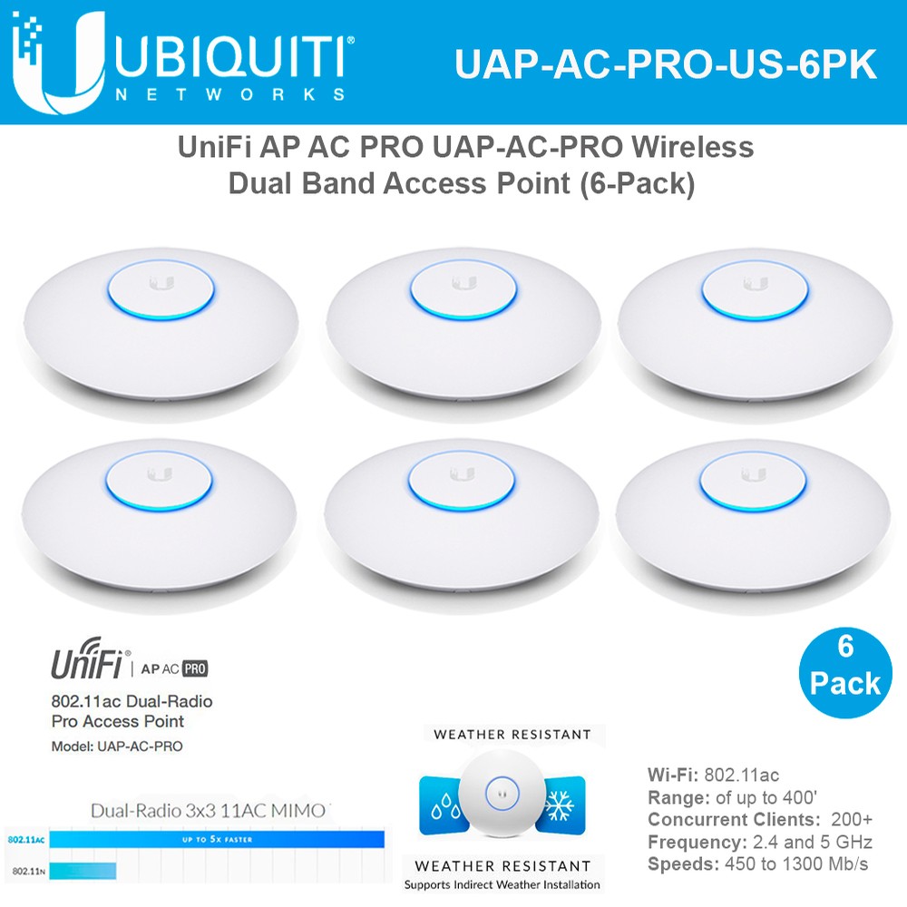 Ubiquiti UniFi AP AC PRO 6PACK 11ac indoor/outdoor Access Point UAPAC