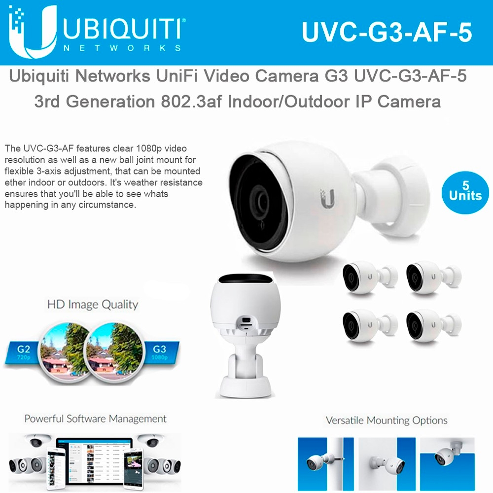 Ubiquiti Networks UniFi Video Camera G3 UVC-G3-AF-5 1080p 802.3af ...