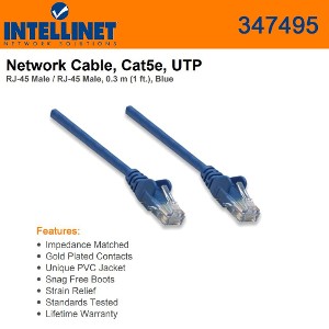 Intellinet 342582 Intellinet 342582 Cat-6 Utp Patch Cable 5Ft Blue Intellinet 342582 Intellinet 342582 Cat-6 Utp Patch Cable 5Ft Blue