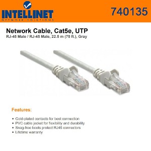 Intellinet 3ft CAT5E UTP Ethernet RJ45 Patch Cable GR